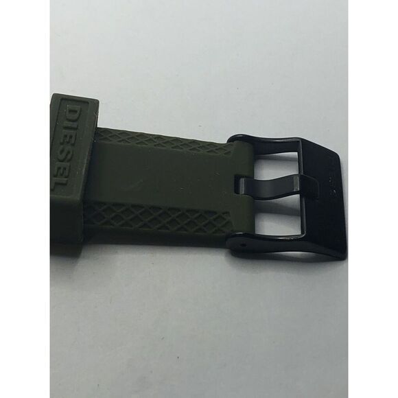 Diesel Watch Parts 2 Piece Silicone Half Band Only Clasp Army Green 22mm PY205 - Picture 8 of 8